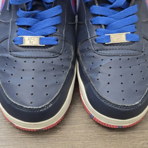 Air Force 1 '07 Nike Dark Blue White Mens 8 Streetwear Athleisure Sporty - Picture 8 of 13